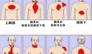 胸口疼痛部位对照表 胸口疼痛部位对照表